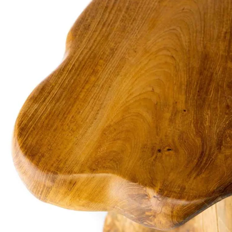 Handcrafted Teak Mushroom Accent Table