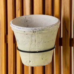 Handcrafted White Stone Terracotta Planters, Set of 3
