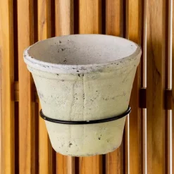 Handcrafted White Stone Terracotta Planters, Set of 5