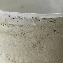Handcrafted White Stone Terracotta Planters, Set of 5