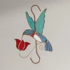 Hand-Cut Stained Glass Hummingbird Hook