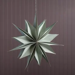 Handmade Paper and Wood Hanging Star, 19.5" dia.
