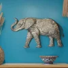 Hand-Painted Metal and Capiz Elephant Wall Art