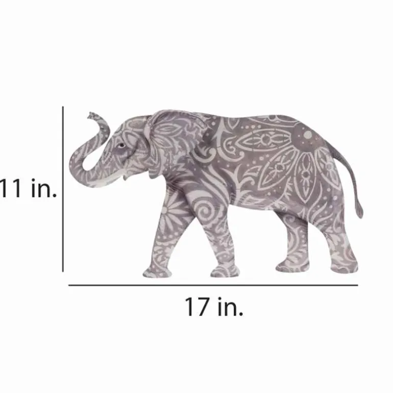 Hand-Painted Metal and Capiz Elephant Wall Art