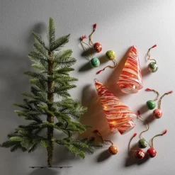 Hand-Painted Paper Mache Ornaments, Set of 24