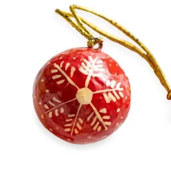 Hand-Painted Paper Mache Ornaments, Set of 24