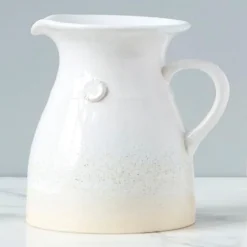 Handthrown White Stoneware Water Pitcher