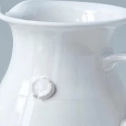 Handthrown White Stoneware Water Pitcher