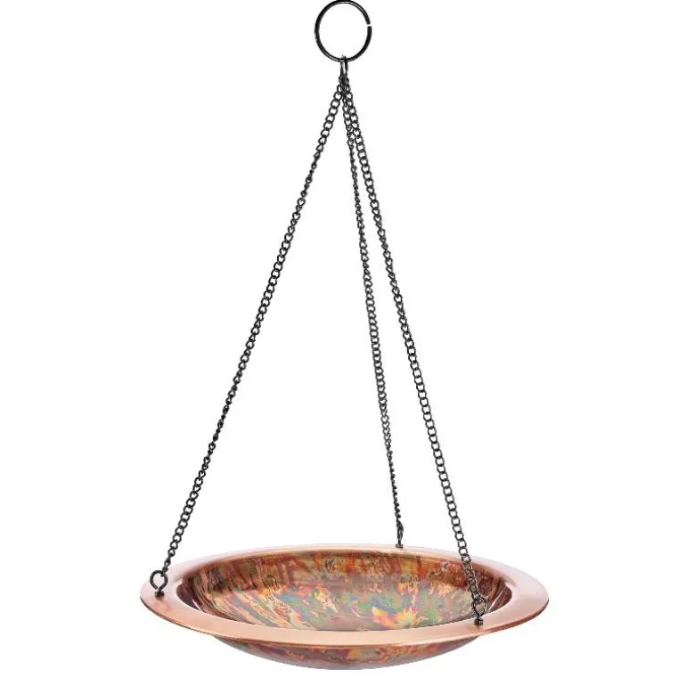 Hanging Fired Copper Bird Bath/ Feeder