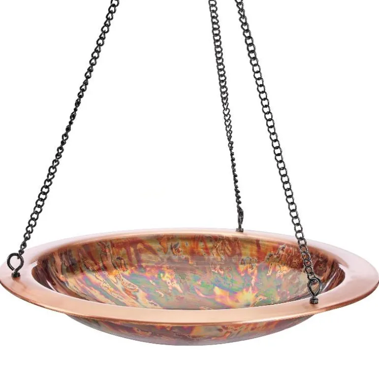Hanging Fired Copper Bird Bath/ Feeder