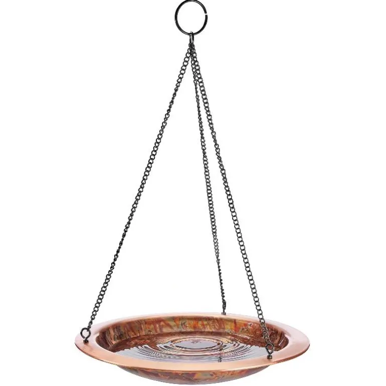 Hanging Fired Copper Bird Bath/ Feeder