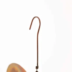 Hanging Flamed Copper Finish Triple Spinning Heart, Large