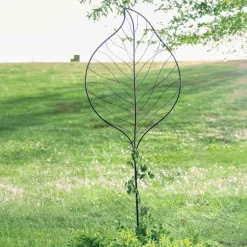 70"H Iron Leaf Trellis Stake