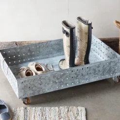 Hole Punched Galvanized Steel Rolling Boot Tray