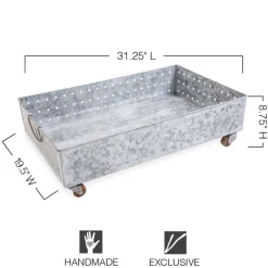 Hole Punched Galvanized Steel Rolling Boot Tray