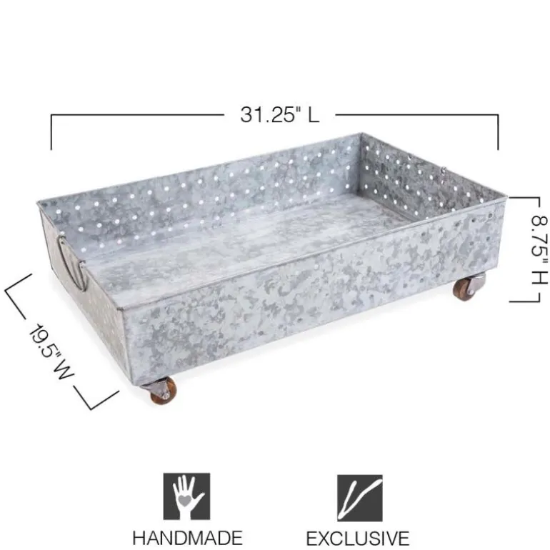 Hole Punched Galvanized Steel Rolling Boot Tray