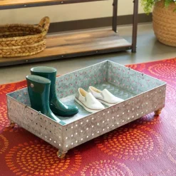 Hole Punched Galvanized Steel Rolling Boot Tray
