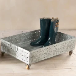 Hole Punched Galvanized Steel Rolling Boot Tray