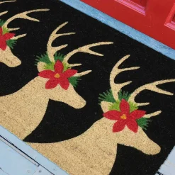 Holiday Reindeer Coir Doormat