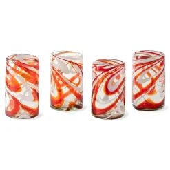 Holiday Swirl Recycled Glass Pints, Set of 4