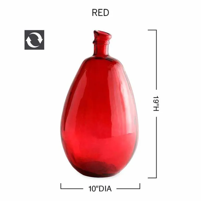 19"H Recycled Glass Balloon Vase