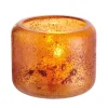 Hubbard Glass Tealight Holders - Orange Glaze
