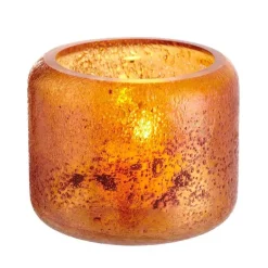 Hubbard Glass Tealight Holders - Orange Glaze
