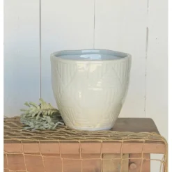 Ice Blue Lucie Ceramic Cachepot