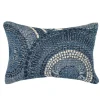 Indoor/Outdoor Blue Circle Lumbar Pillow, 12 x 18