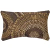 Indoor/Outdoor Brown Circle Lumbar Pillow, 12 x 18
