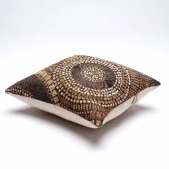 Indoor/Outdoor Brown Circle Pillow, 18
