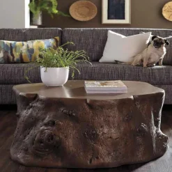 Indoor/ Outdoor Cast Log Coffee Table (bronze)