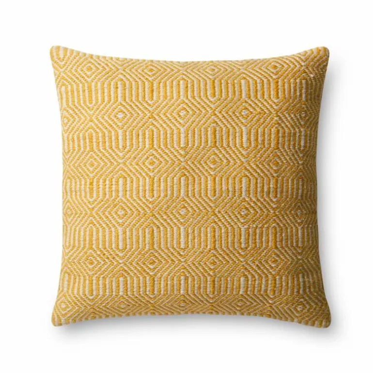 Indoor/Outdoor Colorful Pillow, 22" sq. - Yellow