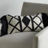 Indoor/ Outdoor Geo Print Black and White Lumbar Pillow