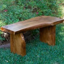 Indoor/Outdoor Live Edge Teak Bench