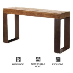 Indoor/ Outdoor Montanha Reclaimed Wood and Metal Console