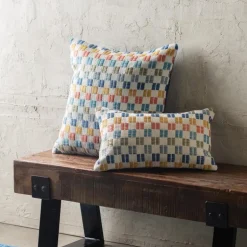 Indoor/Outdoor Multi-Colored Checkered Pillows