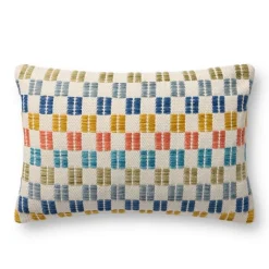Indoor/Outdoor Multi-Colored Checkered Pillows