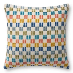 Indoor/Outdoor Multi-Colored Checkered Pillows