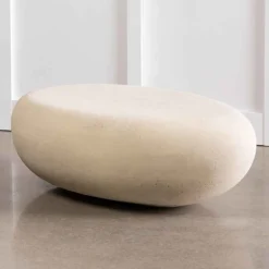 Indoor/ Outdoor River Stone Cast Coffee Table, Small (stone)