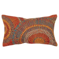 Indoor/Outdoor Saffron Circle Lumbar Pillow, 12 x 18