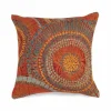 Indoor/Outdoor Saffron Circle Pillow, 18" sq.