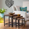 Iron and Reclaimed Wood Nesting Tables, Set of 3