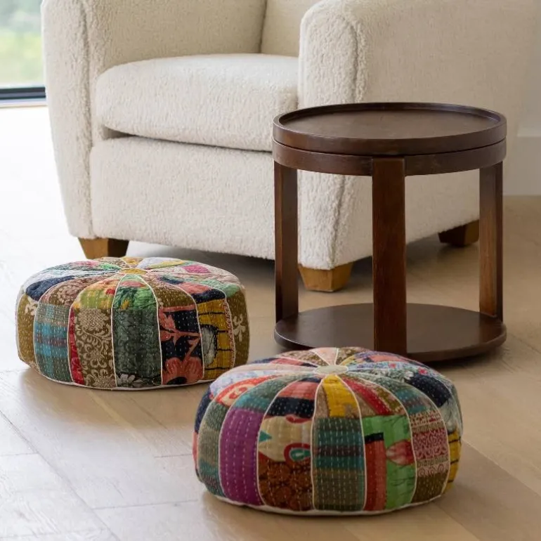 Kantha Pouf Tea Table