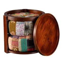 Kantha Pouf Tea Table