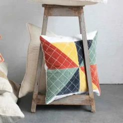 Kantha Stitch Pillow