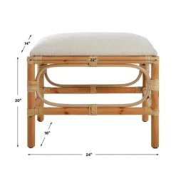 Laguna Rattan Small Bench (white)