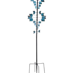 Large Metal Spiral Spinner with Blue and Copper-Colored Vanes