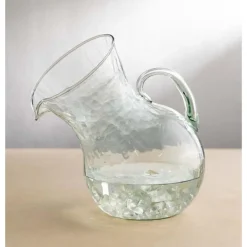 Large Recycled Glass-Tilted Pitcher