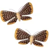 Large-Scale Ceramic Sculpted Moth Wall Art, Set of 2 - Brown
